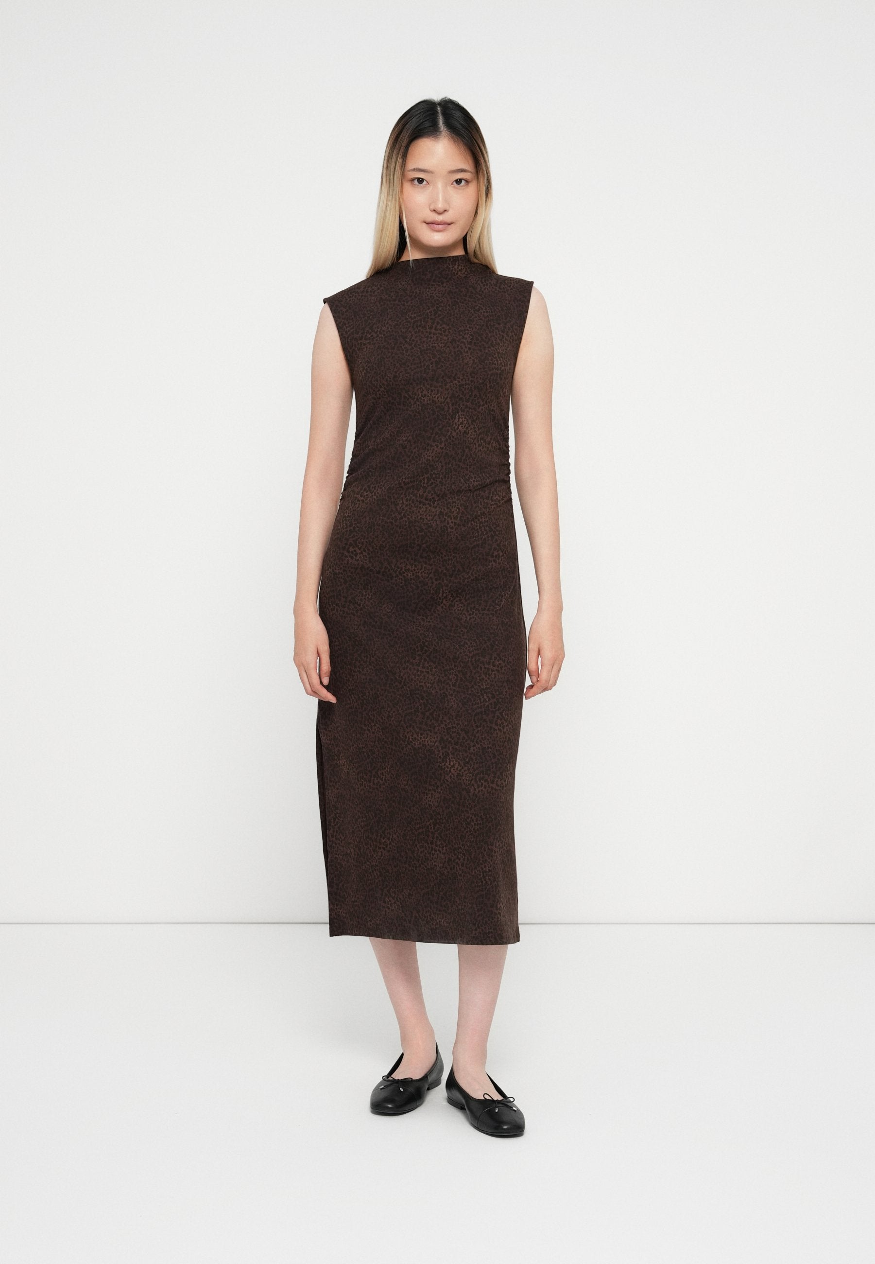 GAP V RUCHED HIGH NECK MAXI