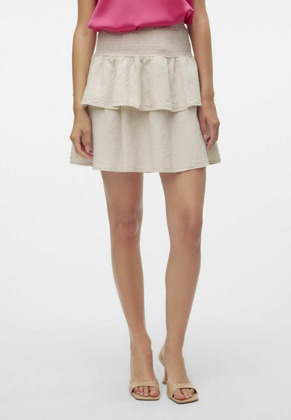 Vero Moda VMLUNA High waist Short - A-line skirt - silver lining