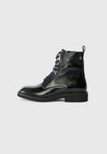 CRINKLE LEATHER LACE-UP ANKLE BOOTS Media 1