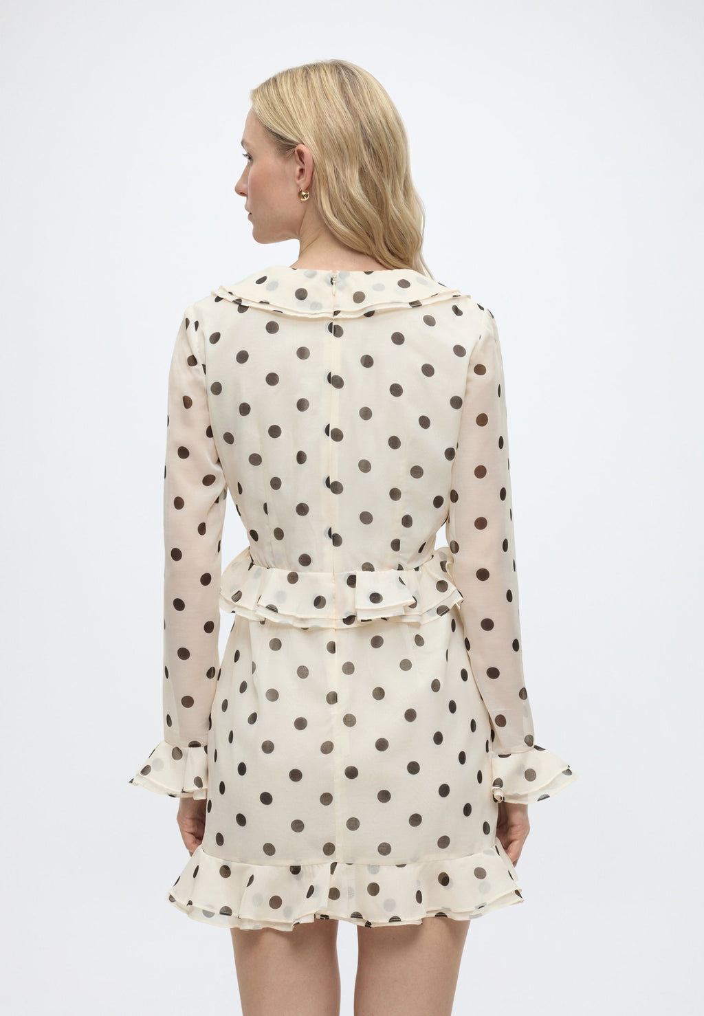 Bardot FRILL DETAIL SPOT MINI DRESS