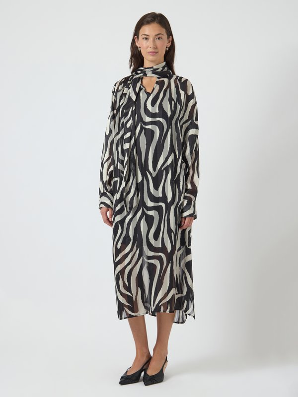 YAS YASTWIGSY TIE NECK LONG DRESS