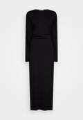 NU-IN DRAPED LONG DRESS WITH HIGH SIDE SLIT