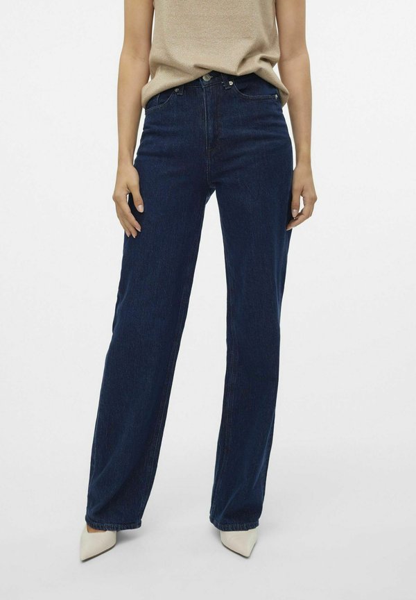 Vero Moda Wide-fit VMTESSA High rise Wide Leg Fit - Flared Jeans - dark blue denim
