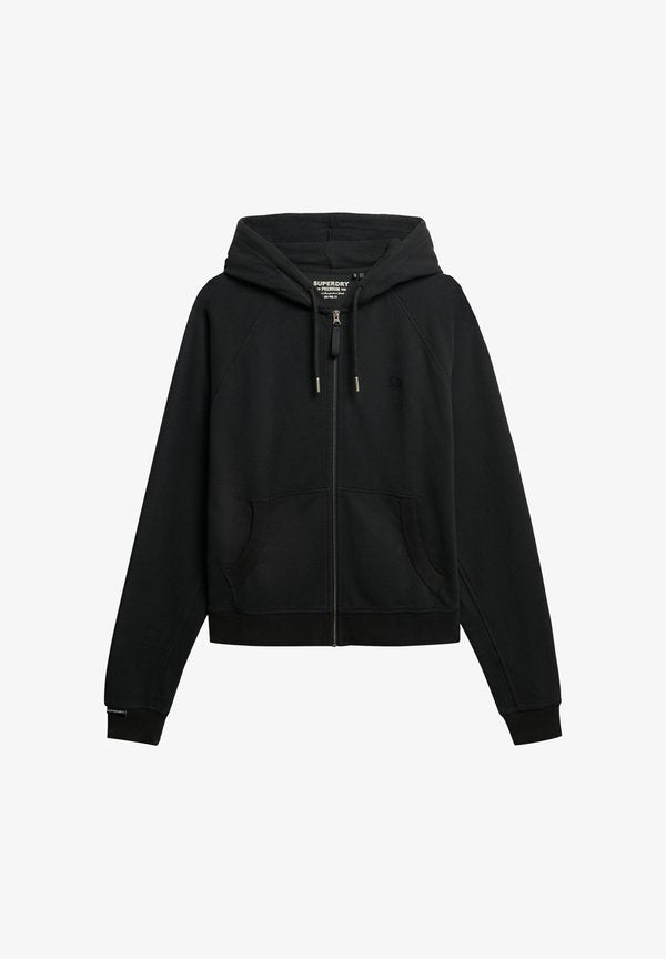 Superdry & Co STUDIOS RELAXED ZIP - Zip-up sweatshirt - washed black
