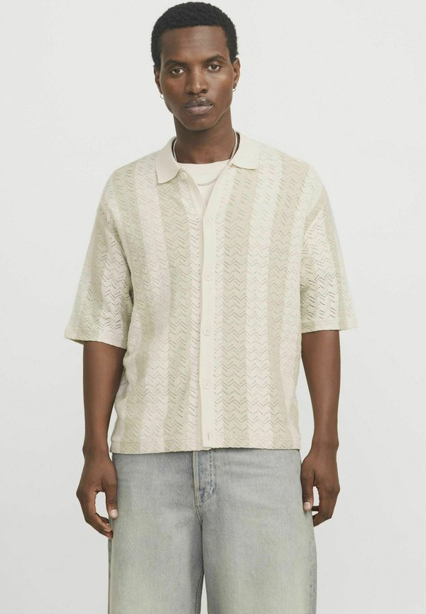 Jack & Jones Knitted Structured Knitted - Shirt - sea salt
