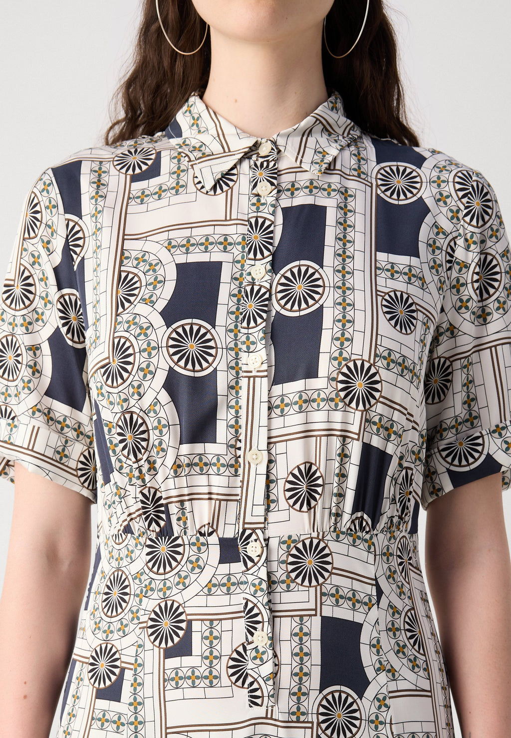 Marc O'Polo DRESS SHORT SLEEVES COLLAR BUTTONED PRINTED