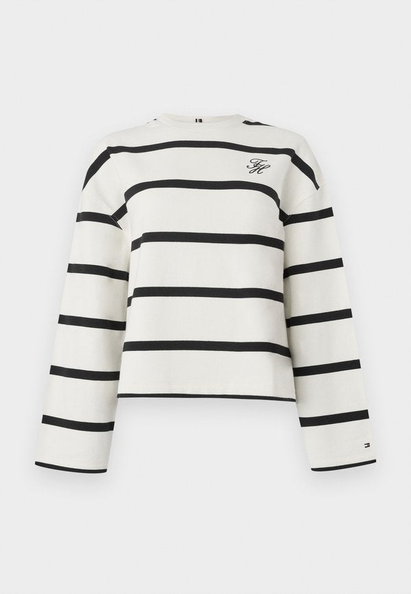Tommy Hilfiger LOGO EMBROIDERY TERRY CREW NECK SWEATSHIRT - Sweatshirt - calico/black