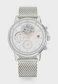 Tommy Hilfiger STEWART - Chronograph watch - silver-coloured/white
