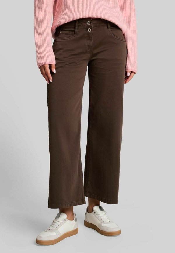 TOM TAILOR TOM TAILOR HOSEN & CHINO CULOTTE HOSE MIT STRETCH - Trousers - java dark brown