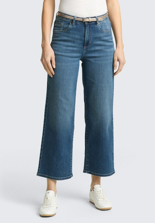 TOM TAILOR TTNELMA CULOTTE FIT - Flared Jeans - clean mid stone blue denim
