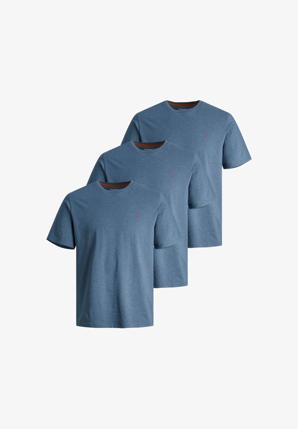 Jack & Jones 3 PACK - Basic T-shirt - denim blue