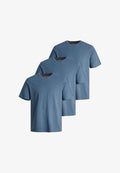 Jack & Jones 3 PACK - Basic T-shirt - denim blue