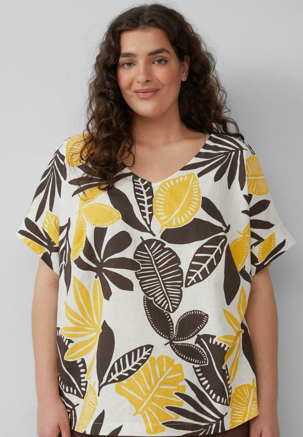 s.Oliver T-SHIRT - Print T-shirt - ecru