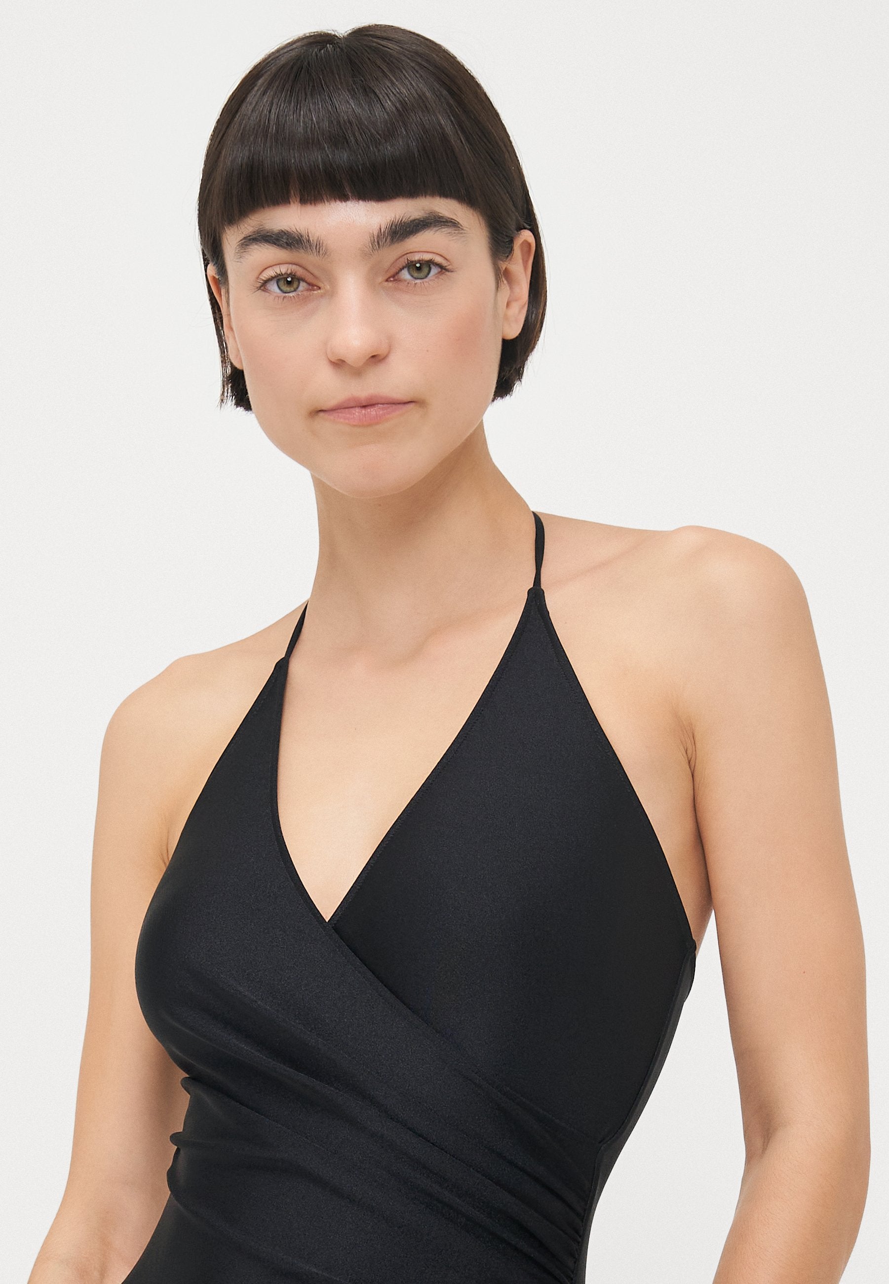 ADRIANA DEGREAS TIMELESS CROSS FRONT HALTERNECK SWIMSUIT