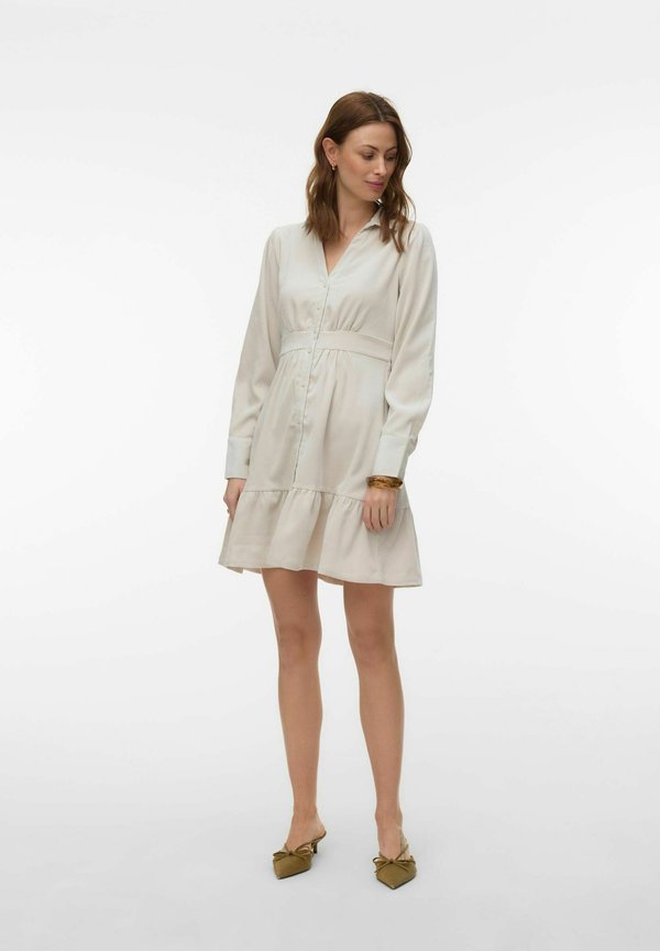 Vero Moda AWASTA Short - Shirt dress - pumice stone