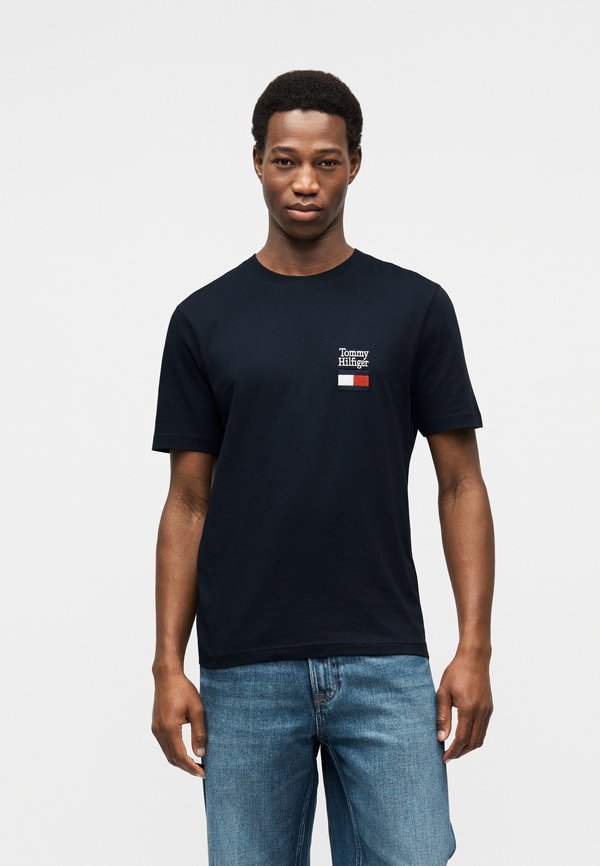 Tommy Hilfiger LOGO EMBROIDERY JERSEY CREW NECK T-SHIRT - Print T-shirt - desert sky