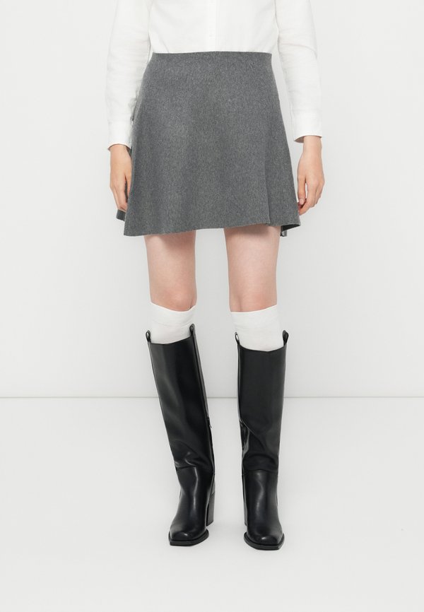 ONLY ONLCOCO LIFE SKATER SKIRT - Mini skirt - medium grey