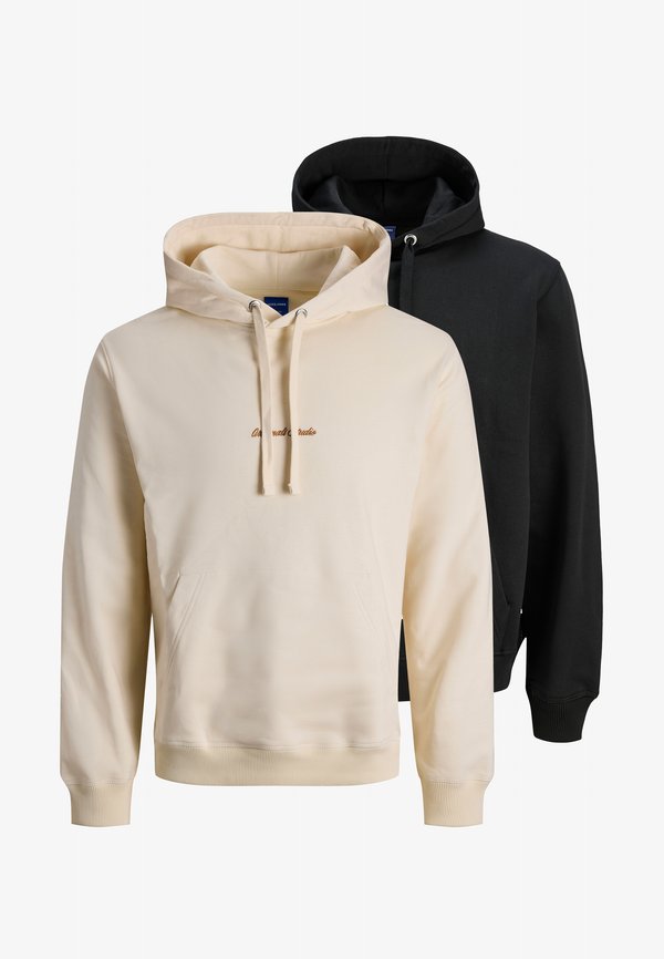 Jack & Jones 2ER PACK - Hoodie - schwarz   beige