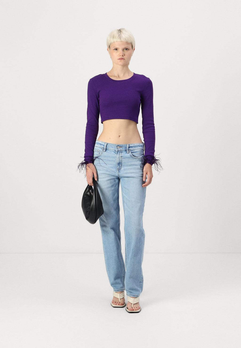 ONLY ONLFEATHER CROPPED TOP