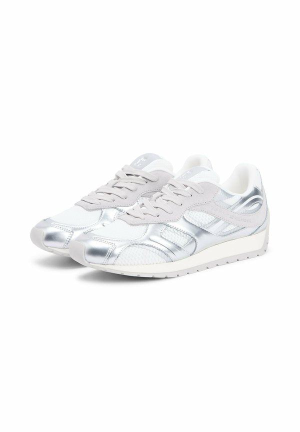 Tommy Hilfiger MIXED TEXTURE METALLIC TRAINERS WITH LEATHER