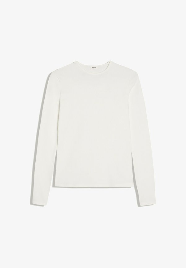Bershka LONG SLEEVE ROUND NECK - T-SHIRT - Long sleeved top - white