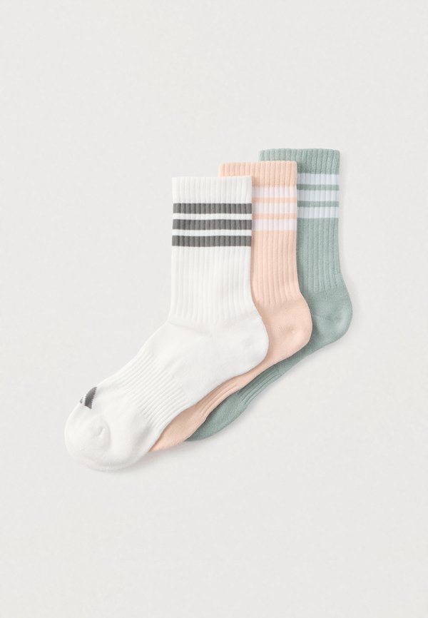 adidas Performance STRIPES CUSHIONED CREW SOCKS UNISEX 3 PACK - Sports socks - blush pink/white/wonder sage