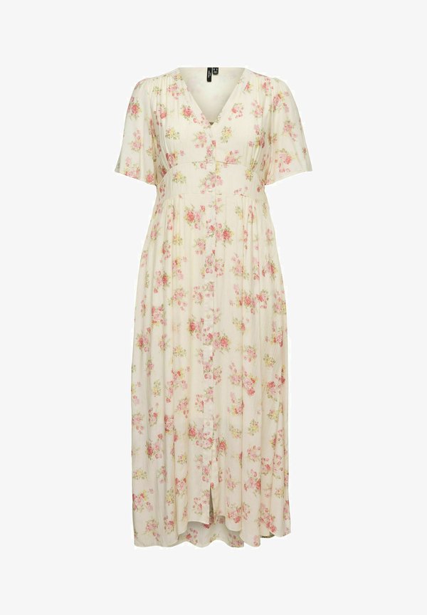 Vero Moda Curve SMOCK DRESS VMCBELLA LONG DRESS - Maxi dress - birch