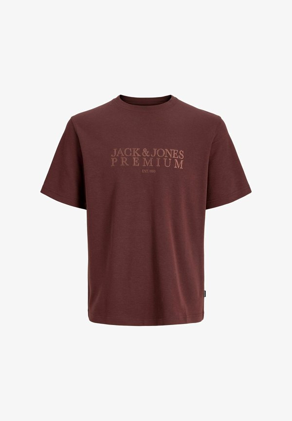 Jack & Jones JPRBLAETHAN SS BRANDING TEE - Print T-shirt - bitter chocolate