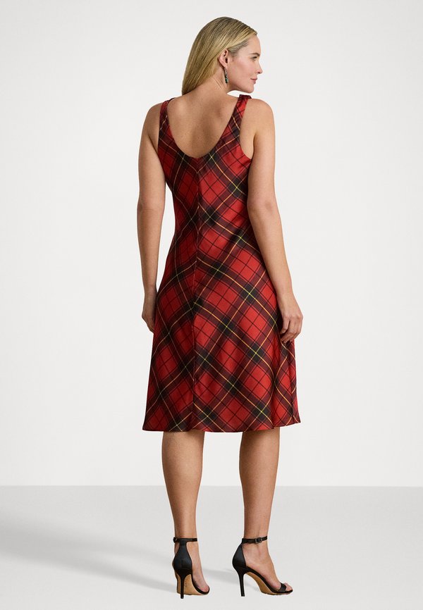 Lauren Ralph Lauren Woman PLAID SATIN SLEEVELESS COCKTAIL DRESS