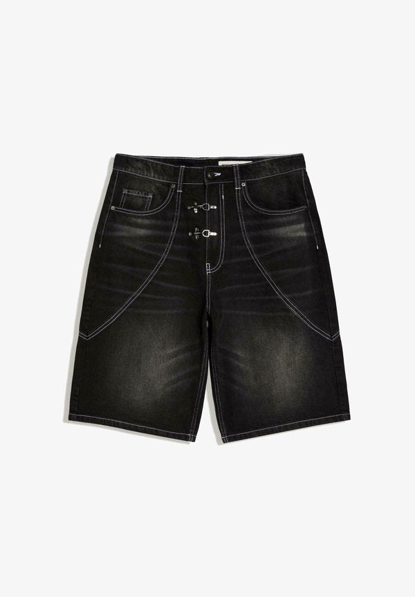 Bershka Denim shorts - black