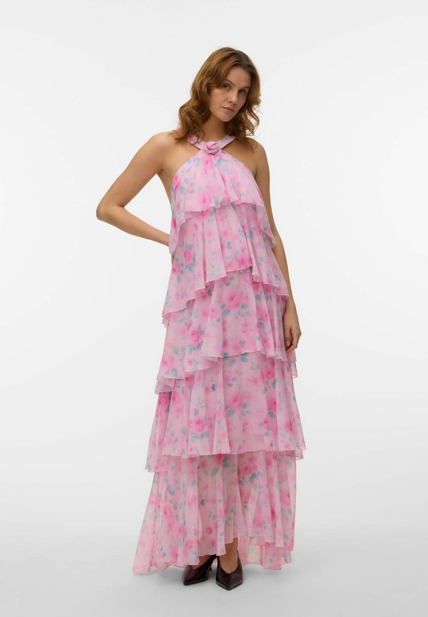 Vero Moda VMFELICIA SL RUFFLE MAXI DRESS EXP - Maxi dress - bonbon