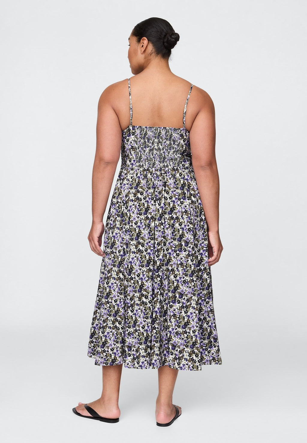 GAP V NECK SHIRRED MAXI