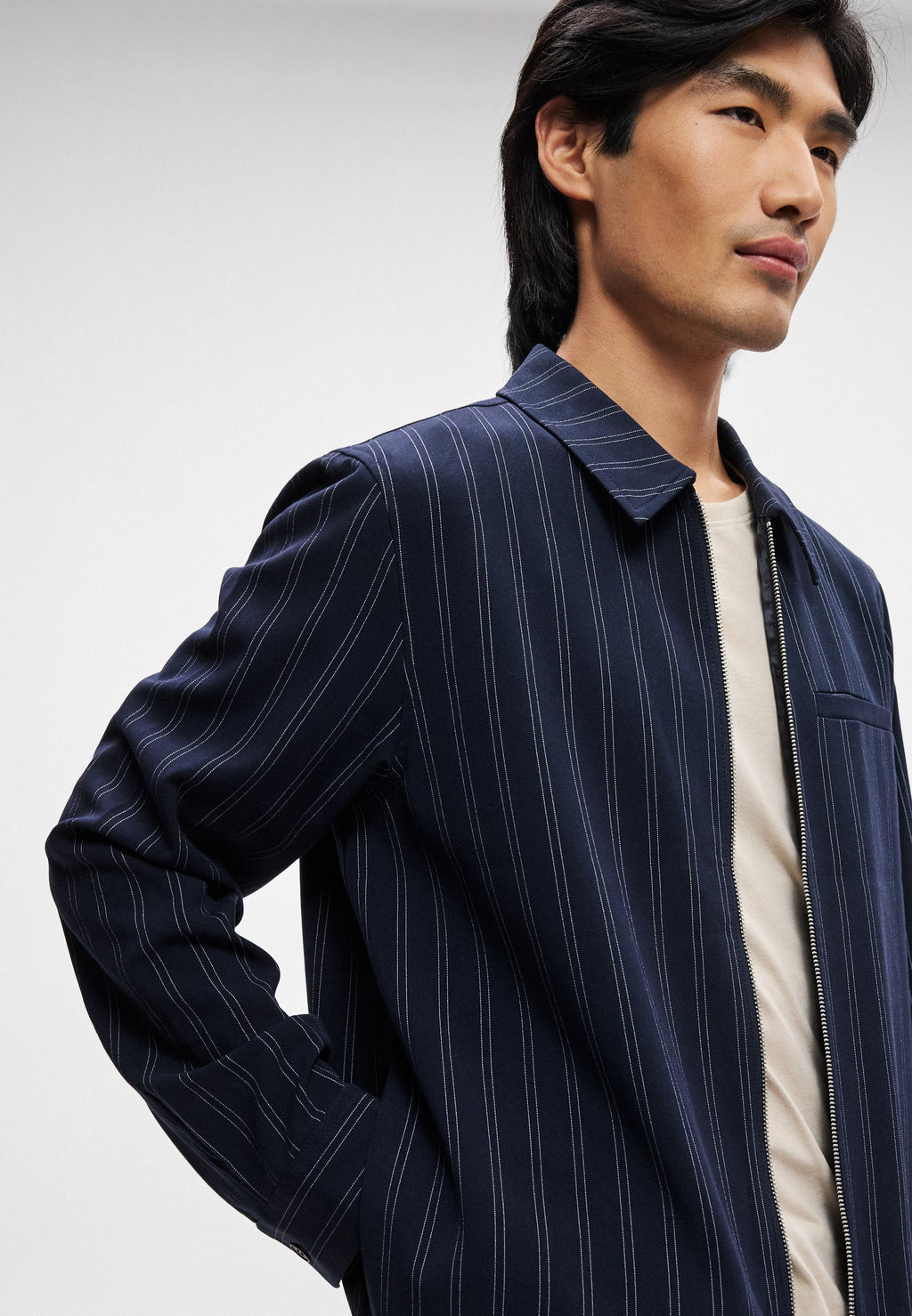 PINSTRIPED OVERSHIRT Media 7