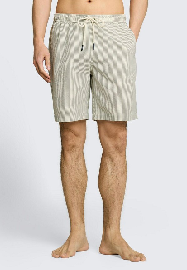 TOM TAILOR Swimming shorts - green beige vertical stripe