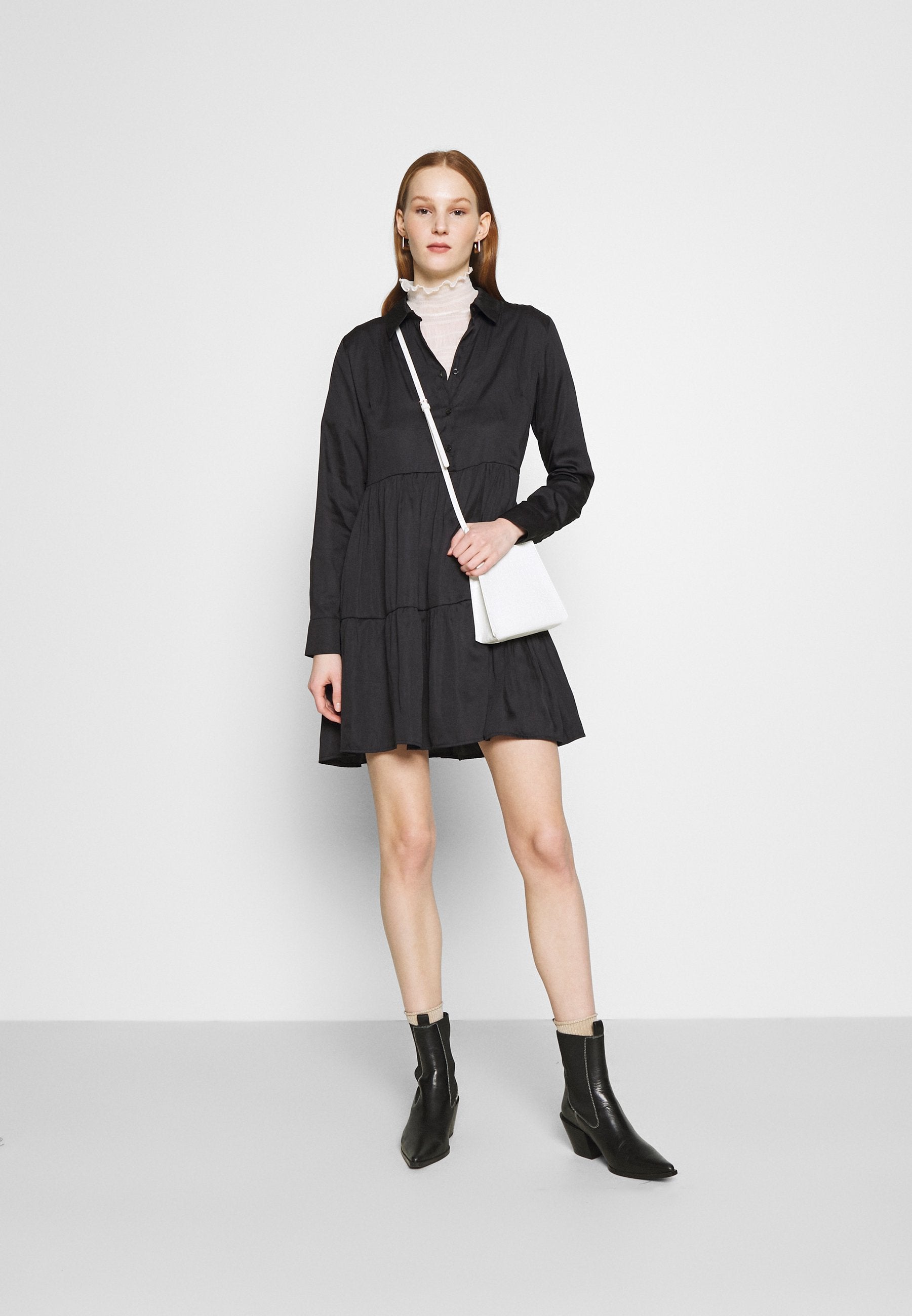 NU-IN RAISED WAIST SMOCK DRESS