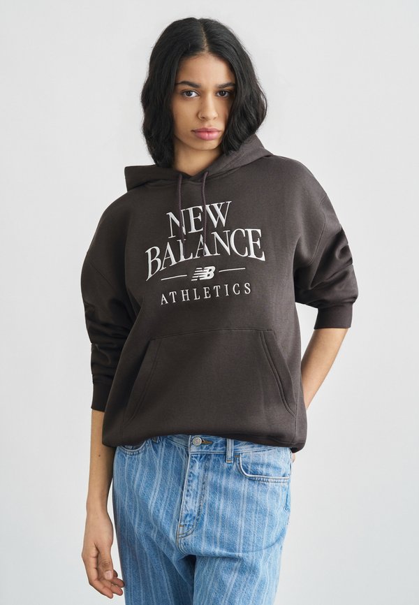 New Balance LINEAR HERITAGE HOODIE - Hoodie - faded black