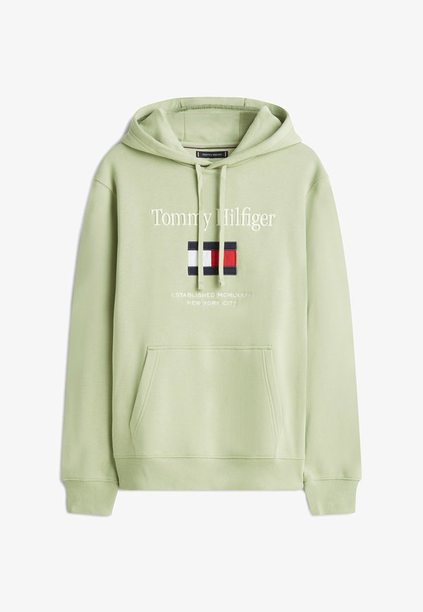 Tommy Hilfiger EMBRO FLAG HOODIE - Hoodie - earth sage