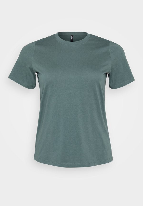 Vero Moda Curve VMPAULINA SS T-SHIRT GA JRS NOOS CUR - Basic T-shirt - balsam green
