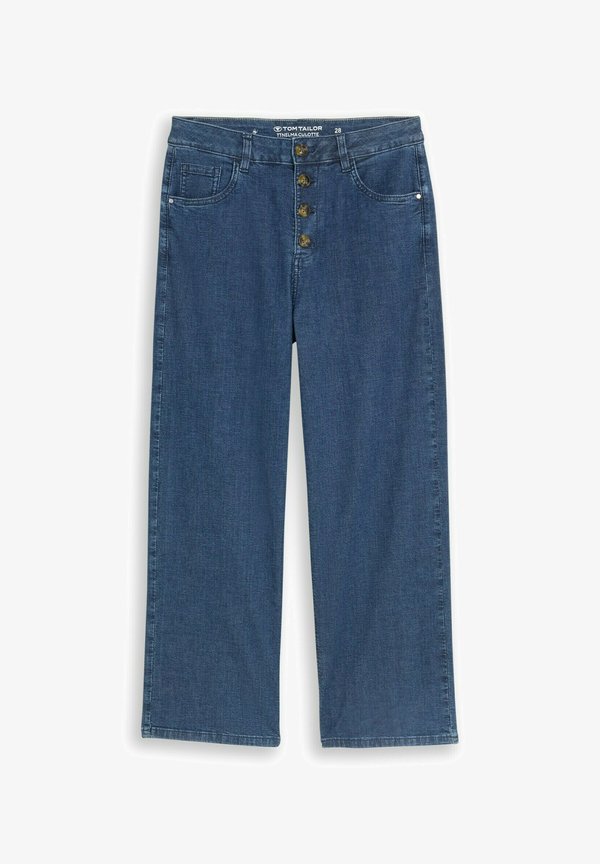 TOM TAILOR TTNELMA CULOTTE FIT - Wide Leg - dark blue denim