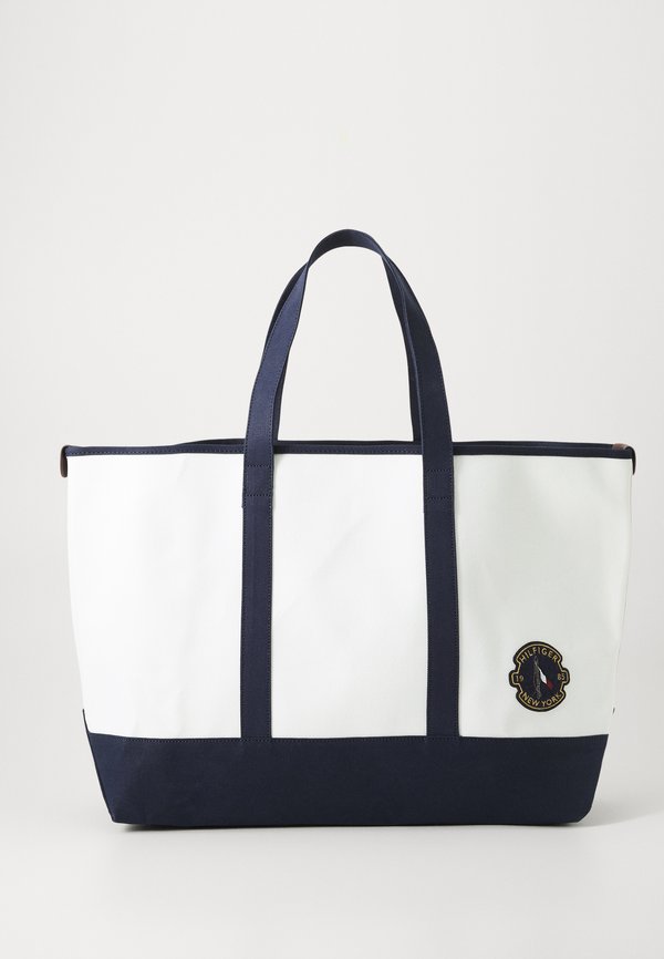 Tommy Hilfiger SUMMER TOTE - Tote bag - white / preppy navy