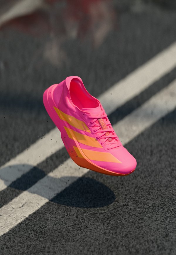 adidas Performance ADIZERO ADIOS PRO - Road running shoes - lucid pink/lucid orange/iron metallic