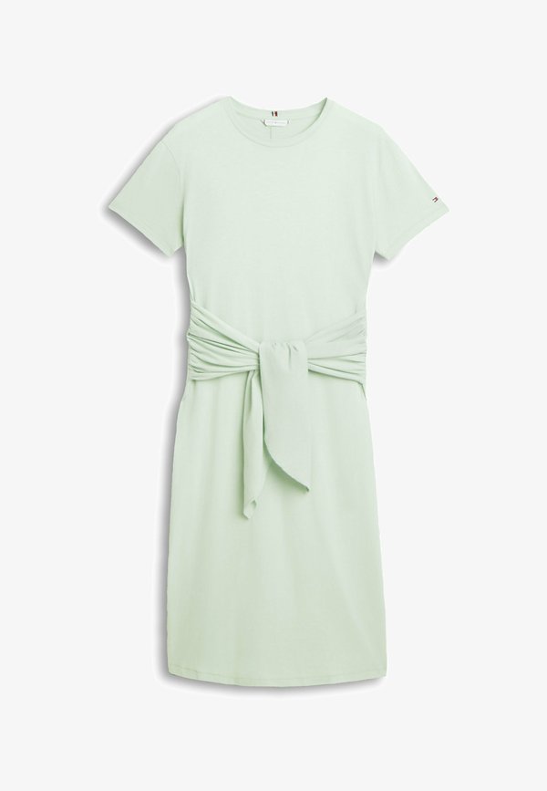 Tommy Hilfiger TEXTURED KNOT MIDI - Jersey dress - gentle jade