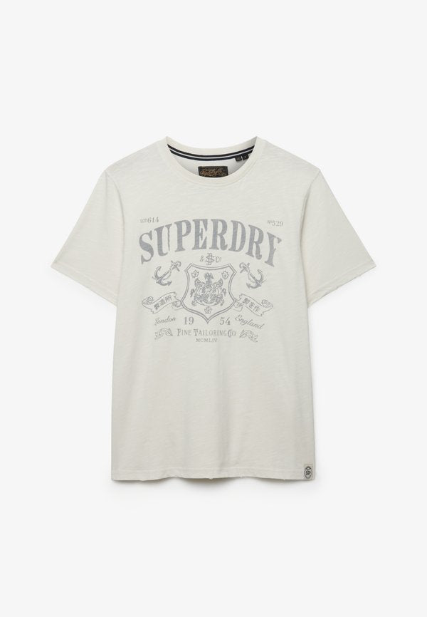 Superdry & Co SUPERDRY MERCANTILE T-SHIRT.. - Print T-shirt - ecru slub