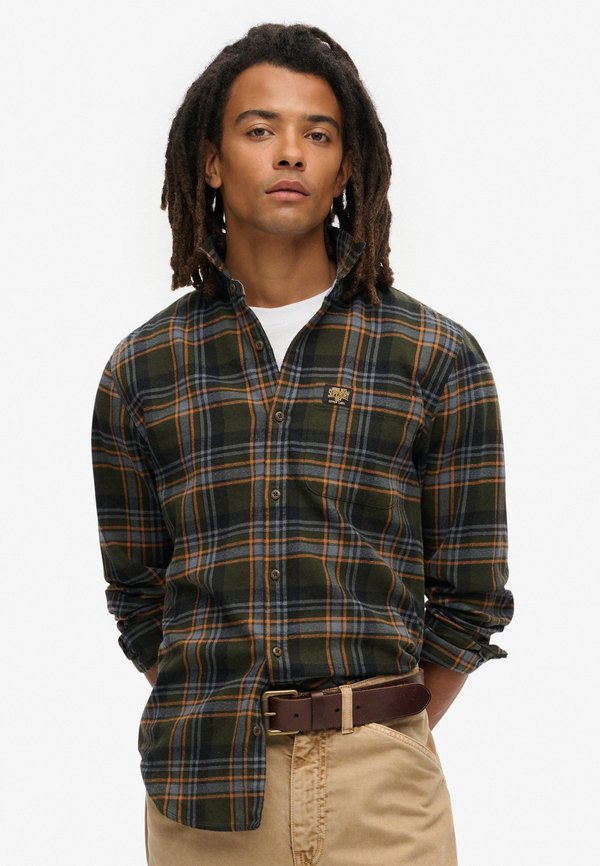 Superdry & Co LONG SLEEVE LUMBER - Shirt - buckshot check olive