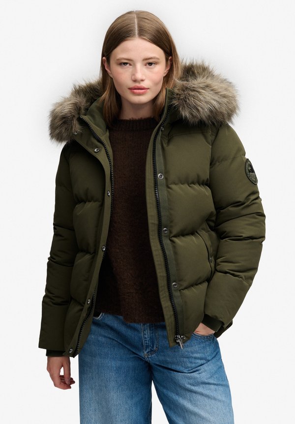 Superdry & Co EVEREST FIVE BAFFLE PUFFER - Winter jacket - army khaki green