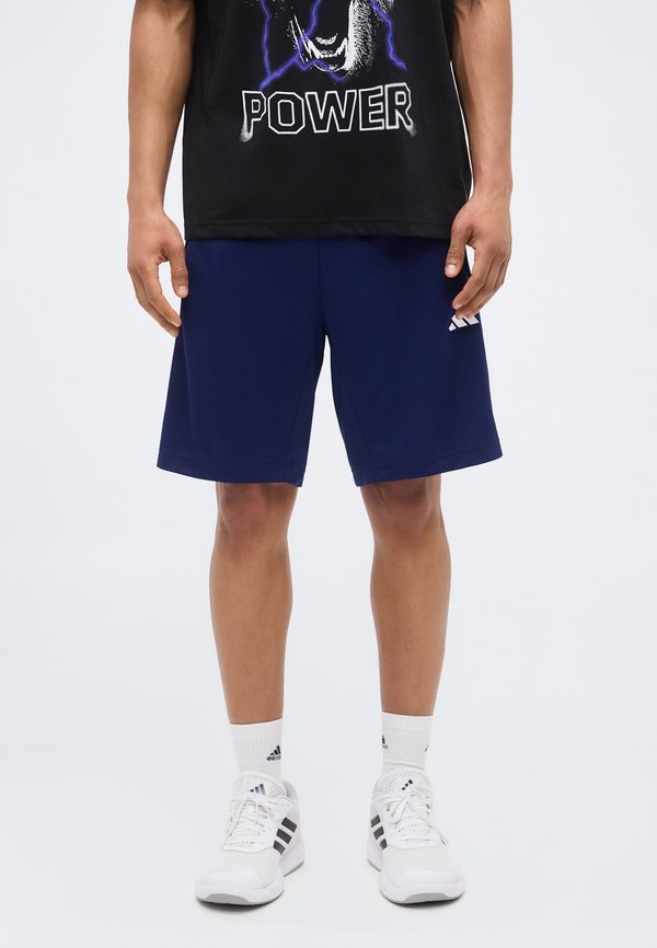 adidas Performance WORKOUT ESSENTIALS BASE 3 STRIPES 9 INCH SHORT - Sports shorts - dark blue/white