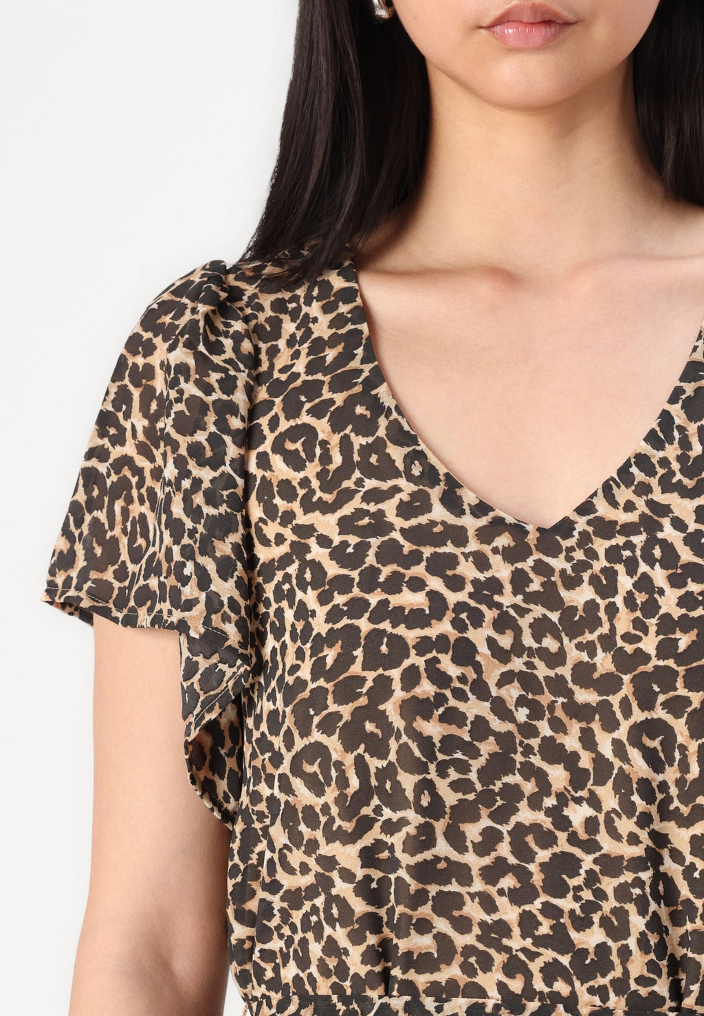 VILA VIMICADA V NECK LEO SHORT DRESS
