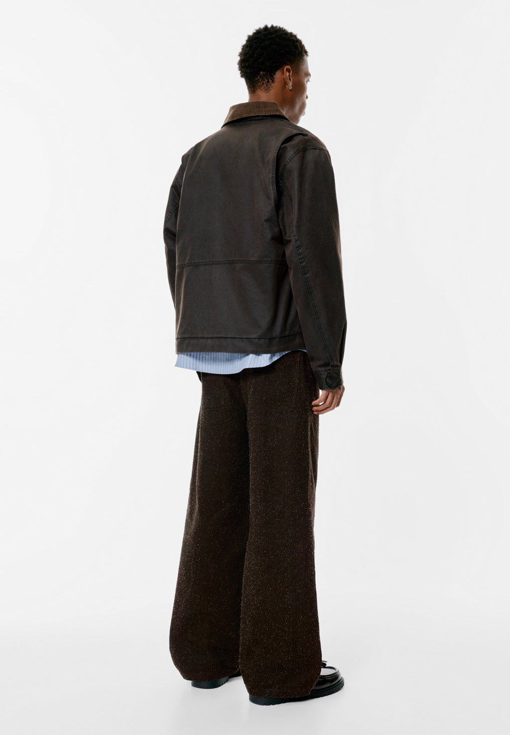 PULL&BEAR TEXTURED STRAIGHT-LEG