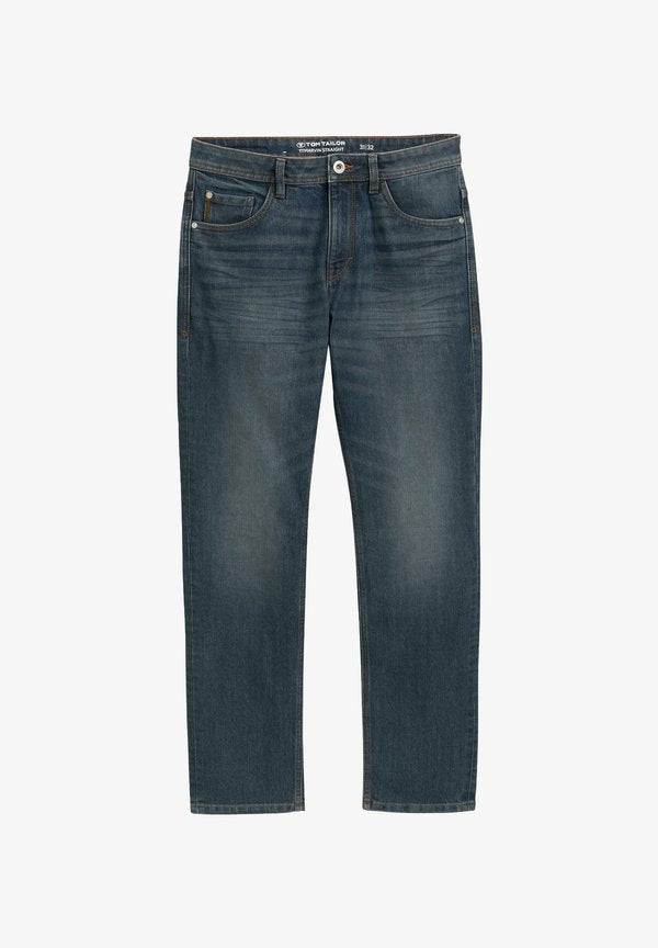 TOM TAILOR Straight leg jeans - mid stone blue grey denim