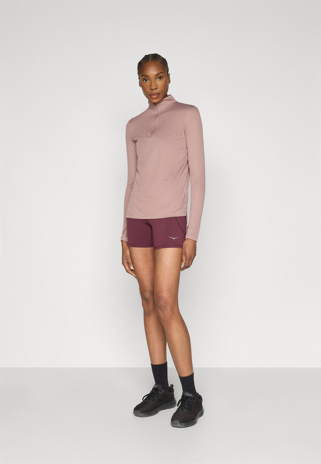 Even&Odd active LONG SLEEVE HIGH NECK TOP WITH 1/4 ZIP